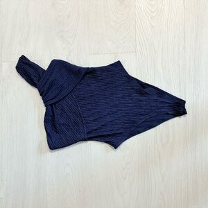 Navy One-Shoulder Body Suit